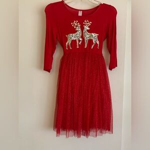 Justice Girls Size 12 Red Christmas Sequins Holiday Dress Like New